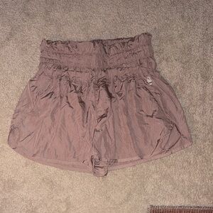 Free People High Waist Light Purple Shorts with Elastic Waistband